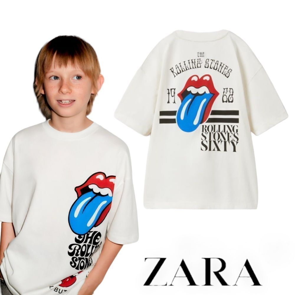 Zara Cream Rolling Stones Graphic Tee